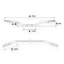 Handlebar TRW for Honda E 500 CX Low Chrome with Street-Legal Homologation