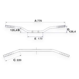 Handlebar Touring TRW for Suzuki  250 LTF High Chrome...