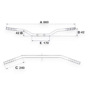 Handlebar Speedfighter TRW for Aprilia Pegaso 650  Alulook with Street-Legal Homologation