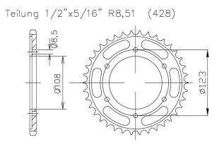 Kettenrad für Malaguti RST 125 Zähnezahl 58