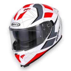 Helmet XL Rocc 390 White-red with Sun Visor for...