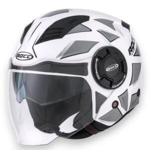 Jethelm XS Rocc 285 Weiß-Grau mit Sonnenblende...