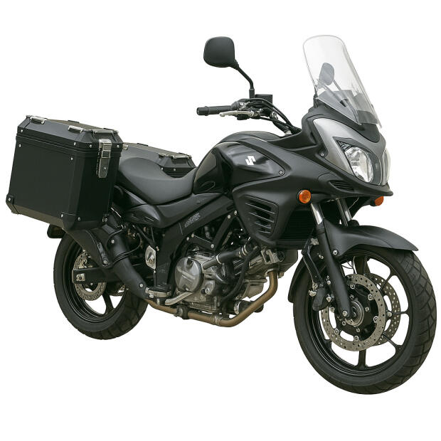 Seitenkoffer Set für Suzuki DL 650 / 800 / 1000 / 1050 V-Storm  2x 28L Schwarz mit Universalträger