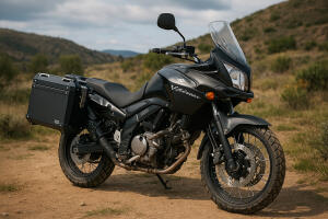Seitenkoffer Set für Suzuki DL 650 / 800 / 1000 / 1050 V-Storm  2x 28L Schwarz mit Universalträger
