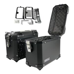 Seitenkoffer Set für KTM Adventure / SM / Rally Duke 2x 28L Schwarz mit Universalträger