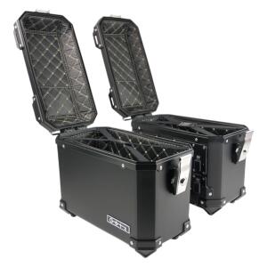 Seitenkoffer Set für KTM Adventure / SM / Rally Duke 2x 28L Schwarz mit Universalträger