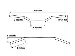 TRW Handlebar Mystic High for Yamaha XVS Drag Star 250...