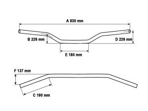 Handlebar TRW Apehanger for Yamaha XV SE 500 Chrome ABE