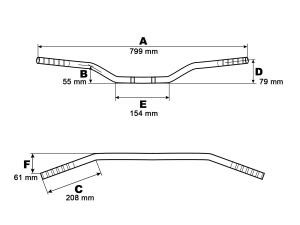 TRW Handlebar MotoCross Titanium medium high for Beta Alp...