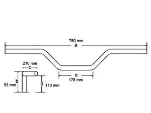 Superbike alu handlebar, blue for Suzuki LTZ 250 with ABE