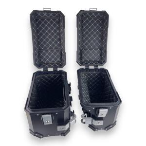 Seitenkoffer Set schwarz 46+43 L für BMW F 750 & 800 & 850 & 900 GS Adventure Cut Out