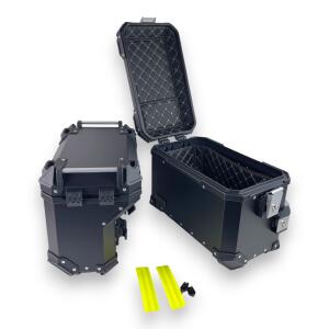 Alukofferset & Träger schwarz für BMW F 750/800/850/900 GS 45L & 46L+43L Cutout