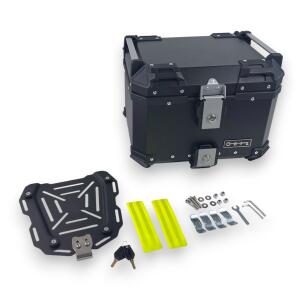 Case Set & rack black alu for BMW F 750-900 GS 45L & 46L Top & Side cases cutout