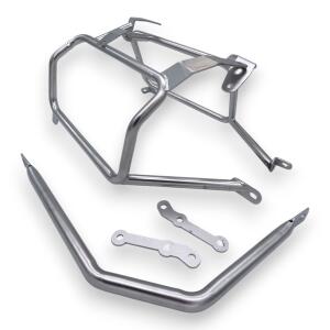 Case Set & rack silver alu for BMW F 750-900 GS 55L & 46L Top & Side cases cutout