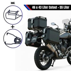 Alukoffersystem schwarz für Harley Davidson Pan...