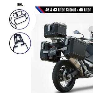 Case set & Rack black for Honda X-ADV 750 45+46L Top...