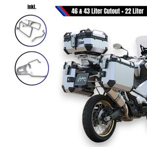 Case set & Rack silver for Honda X-ADV 750 22+46L Top...