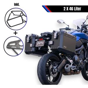 Seitenkofferset Alu & Träger Schwarz für BMW R 1300 GS L 2X 46L