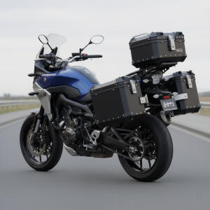 Alukofferset & Träger Schwarz für BMW R 1300 GS 35 L Topcase & Seitenkoffer 2 X 46 L