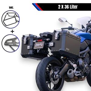 Seitenkofferset & Träger Schwarz für BMW R 1300 GS L 2 X 36 L Koffer