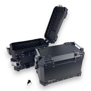 Alukofferset & Träger Schwarz für Yamaha GT 900 - 45L & 2x46L Top & Seitenkoffer