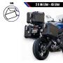Alukofferset & Träger Schwarz für Kawasaki Versys 650 45L & 2X46L Top & Seitenkoffer