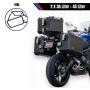 Alukofferset & Träger Schwarz für Kawasaki Versys 650 45 L Topcase & Seitenkoffer 2 X 36 L