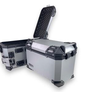 Seitenkofferset alu & Träger Silver für Honda NX 400 2 X 46 Liter