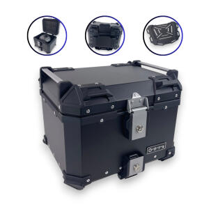 Alukofferset & Träger Schwarz für Honda NX 400 45L & 2X36L Top & Seitenkoffer