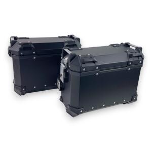 Alukofferset & Träger Schwarz für Honda NX 400 55L & 2x36L Top & Seitenkoffer