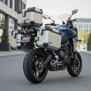 Alukofferset & Träger Silber für Honda NC 750 X 45L & 2x46L Top & Seitenkoffer