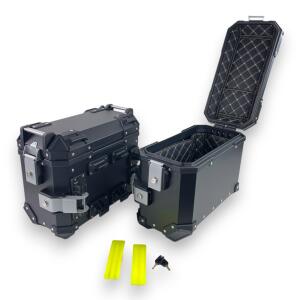Motorrad Seitenkoffersystem 2x36L schwarz & Universal Träger