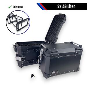 Motorrad Seitenkoffersystem 2x46L schwarz & Universal...