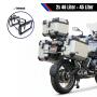 Alukofferset & universal Träger 45L & 46L silber Top & Seitenkoffer Motorrad