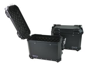 Seitenkofferer 2-Set Pro3 Alu 36+33 L Cutout Schwarz für Motorrad