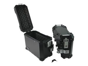Seitenkofferer 2-Set Pro3 Alu 36+33 L Cutout Schwarz für Motorrad