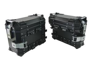 Seitenkofferer 2-Set Pro3 Alu 36+33 L Cutout Schwarz für Motorrad