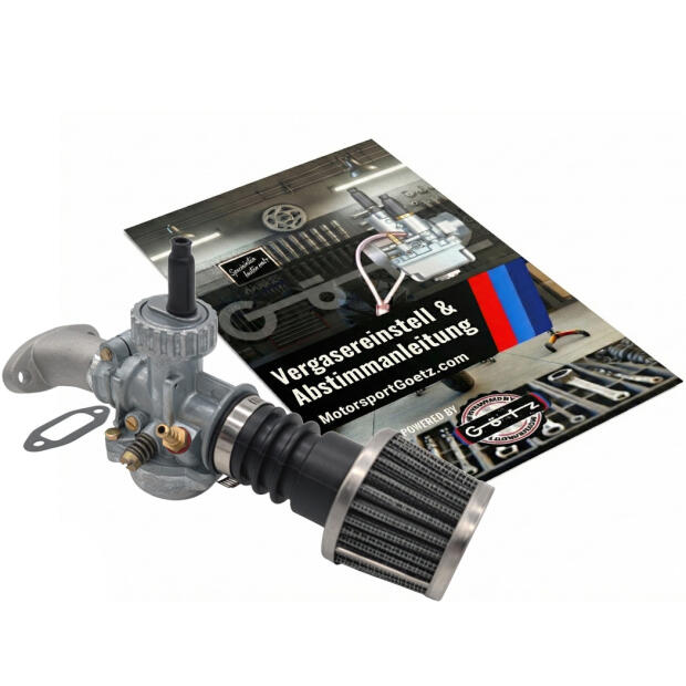 Vergaser 19mm Bing Nachbau für Zündapp GTS KS CS C 50 & Luftfilter & Ansaugstutzen & Tuning & Anleitung