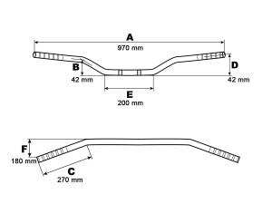 Steel Handlebar black FlyerBar with Cable indent 1inch for Harley Davidson 883 Sportster