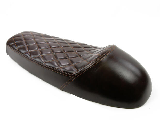 Motorrad Sitzbank Höcker Retro Classic Cafe Racer Universell, Braun, Länge 63 cm B-Ware