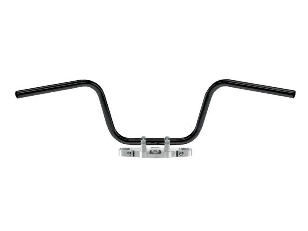 Steel handlebar Apehanger 1inch in black for Harley Davidson 1584 Street Bob with ABE