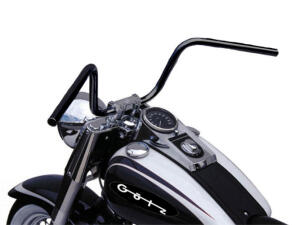 Steel handlebar Apehanger 1inch in black for Harley Davidson 1584 Street Bob with ABE