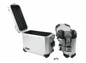 Alukofferset & Träger silber für BMW R 1200/1250 GS 45L & 36L/33L Cutout