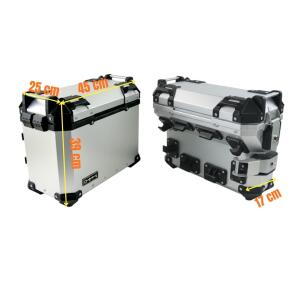 Alukofferset & Träger silber für BMW F 750/800/850/900 GS 45L & 36L+33L Cutout