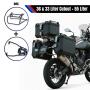 Alukofferset & Träger Schwarz für Harley RA1250 Pan America 55L & 36L+33L Cutout