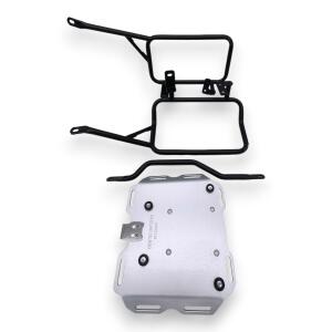 Pannier Box set alu & rack black for Suzuki DL 650 22l & 36l Cutout