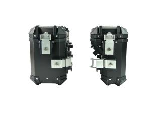 Pannier Box set alu & rack black for Suzuki DL 800 45l & 36l Cutout