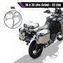 Pannier Box set alu & rack silver for Suzuki DL 800 22l & 36l Cutout