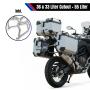 Pannier Box set alu & rack silver for Suzuki DL 800 55l & 36l Cutout