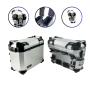 Pannier Box set alu & rack silver for Suzuki DL 800 55l & 36l Cutout